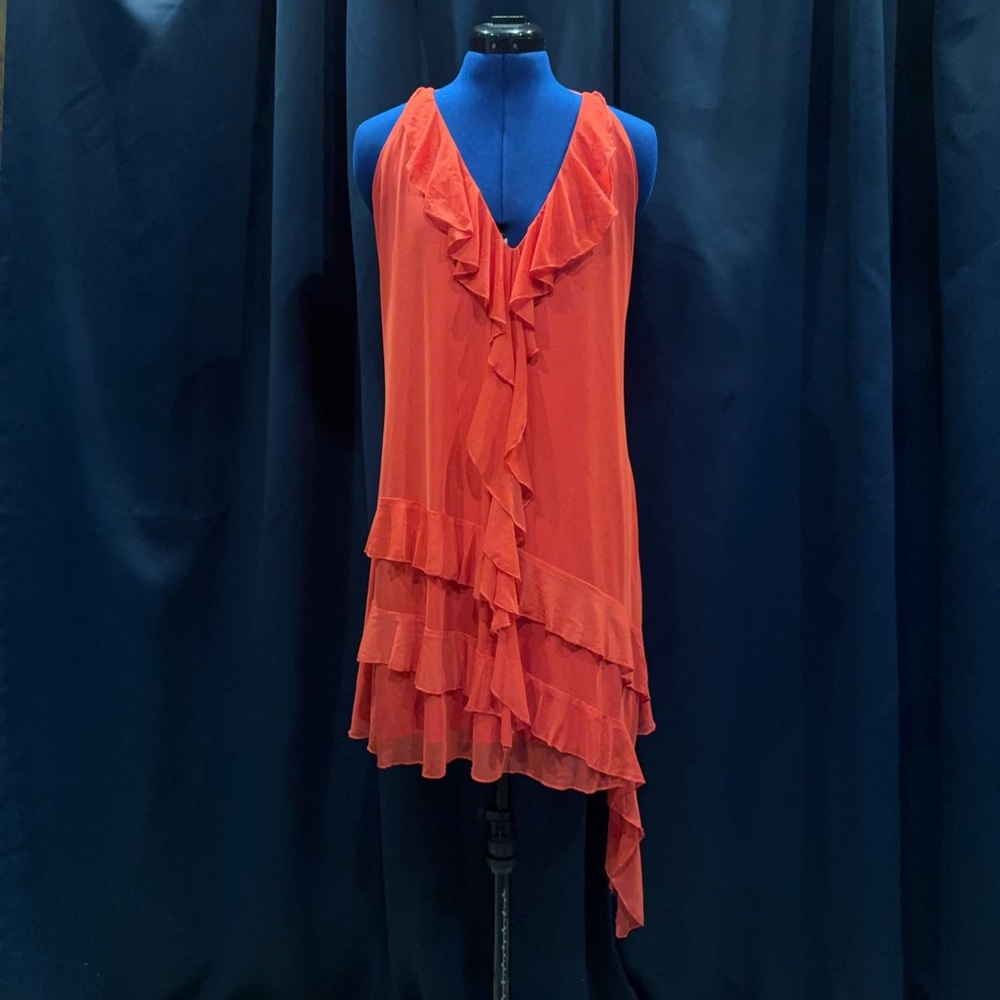 NWT - Princess Polly Fig Ruffle Mini Dress, Red Curve (20)